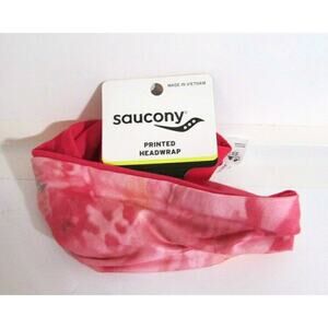 saucony printed headwrap pink